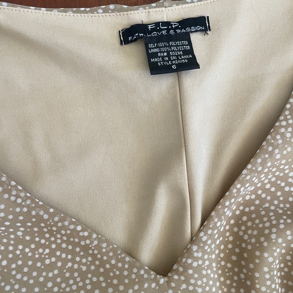 Chic Faith Love and Passion Brown Polka Dot Dress: Size 6, Long - Picture 2 of 4